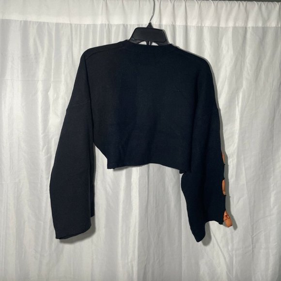 NWT LF BSBW Ribbon Black Oversized‎ Cropped Sweater - Picture 12 of 12